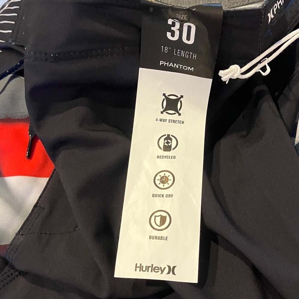 NWT Mens Hurley Phantom Eco Nascar Racing 18” Quick Dry Swim Trunks Board Shorts - Picture 4 of 7